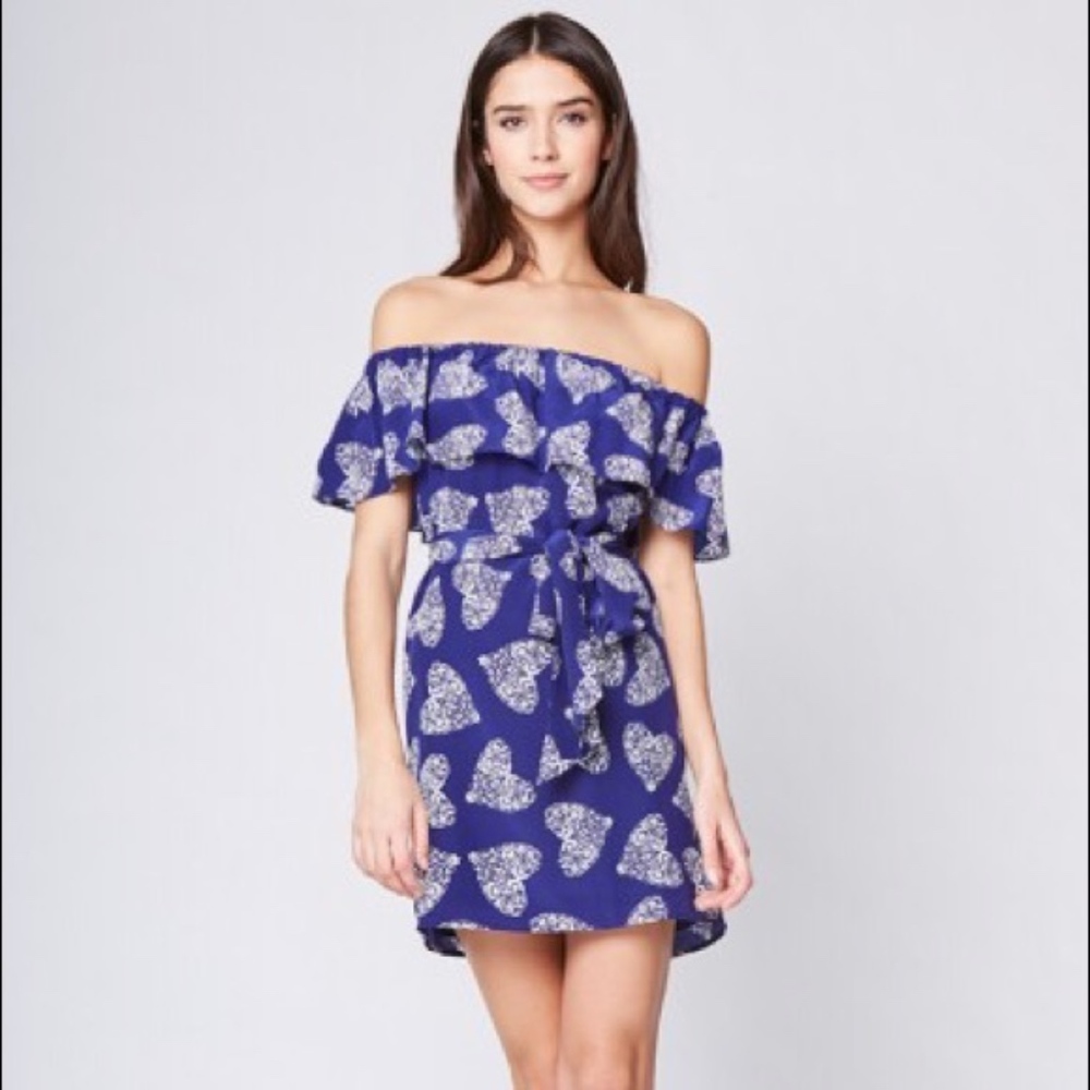 Yumi Kim Marquee Off Shoulder Silk Heart Dress
